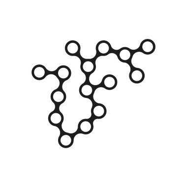 Moleküler bağ çizimi. Birbirine bağlı çemberler soyut vektör. Bilimsel yapı sembolü. EPS 10.