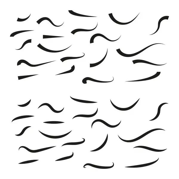 Çeşit çeşit soyut desenler. Dekorasyon ve hareket kavramları için dinamik eğri elementleri. Vektör çizimi. EPS 10. Resim yükle.