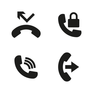 Telefon hizmeti simgeleri ayarlandı. Yönetici Vektör sembollerini ara. İletişim ve güvenlik seçenekleri. EPS 10.