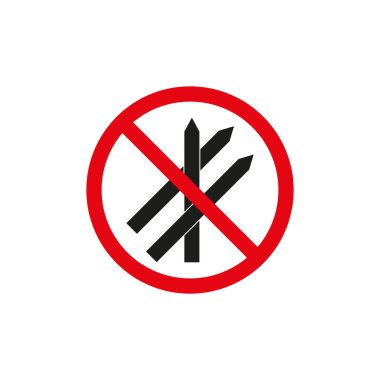 No missiles allowed sign. Prohibited weaponry symbol. Red and black restriction icon. Vector warning design. EPS 10. clipart