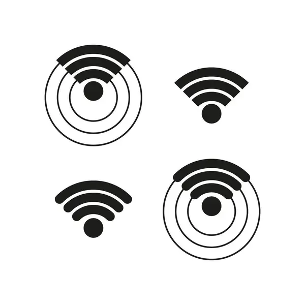 Wlan Signalsymbole Symbole Für Drahtloses Internet Gesetzt Vektordesign Eps — Stockvektor