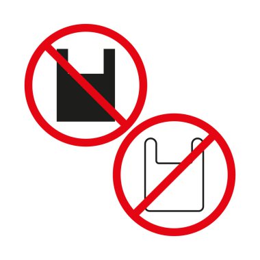 Plastik poşet işareti yok. Çevre koruma sembolü. Vektör yasağı simgesi. Çevre dostu kavram. EPS 10.