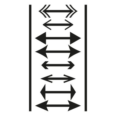 Yatay oklar vektör kümesi içinde. Yönlendirme ve seçim için yön göstergeleri. EPS 10.