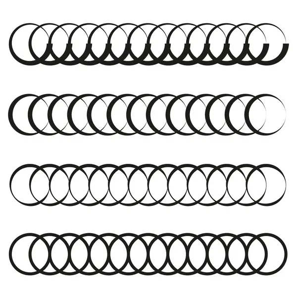 Stock vector Repeating circle patterns. Black and white vector design. Geometric sequence illustration. EPS 10.