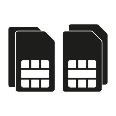 SIM Kart Simgeleri. Mobil Ağ Sembolü. Basit Vektör Sanatı. EPS 10.