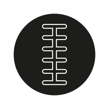 Dikey merdiven ikonu. Siyah üzerine beyaz çizgi. Minimalist geometrik tasarım. Basit dairesel vektör. EPS 10.