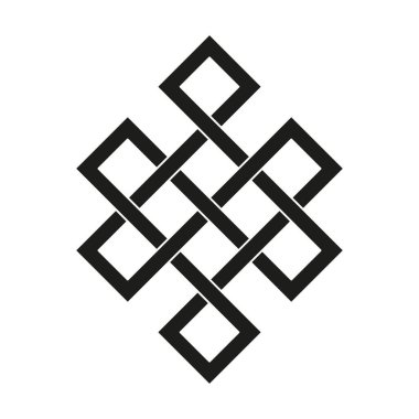 Geometrik düğüm deseni. Siyah çizgiler. Birleşmiş tasarım. Vektör çizimi. EPS 10.