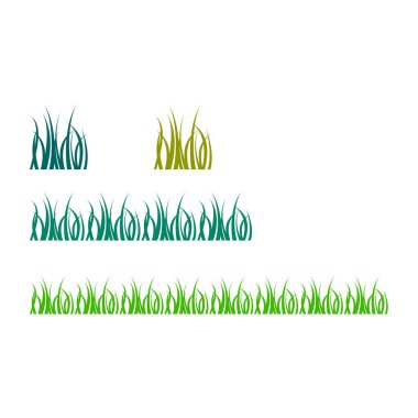 Çim vektör simgeleri. Farklı büyüme aşamaları. Doğa ve bitki sembolleri. Yeşil ve sarı tasarımlar. EPS 10.