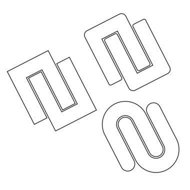 Soyut Geometrik Semboller. Vektör Hattı Sanatı. Modern Minimalist Tasarım. Yaratıcı Şekil Örnekleri. EPS 10.