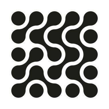 Soyut model tasarımı. Geometrik vektör şekilleri. Siyah bağlı halkalar. Modern, pürüzsüz doku. EPS 10.