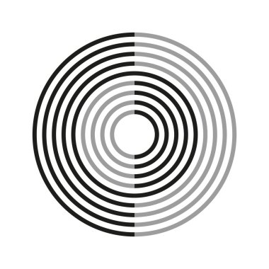 Soyut Özmerkezli Çemberler. Geometrik Vektör Deseni. Modern Minimalist Sanat. Optik İllüzyon Tasarımı. EPS 10.