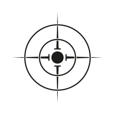 Hedef hedef ikonu. Tam isabet grafiği. Odaklanma doğruluğu sembolü. Vektör tasarım elemanı. EPS 10.