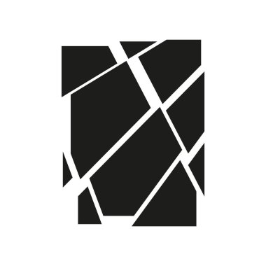 Soyut geometrik desen. Kırık siyah şekiller. Parçalanmış çokgen tasarımı. Vektör sembolü. EPS 10.