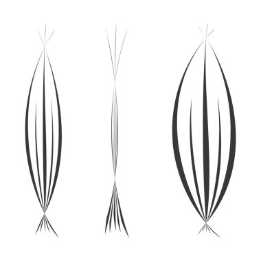 Soyut çizgi formları. Kavisli geometrik şekiller. Zarif siyah çizgiler. Minimalist vektör tasarımı. EPS 10.
