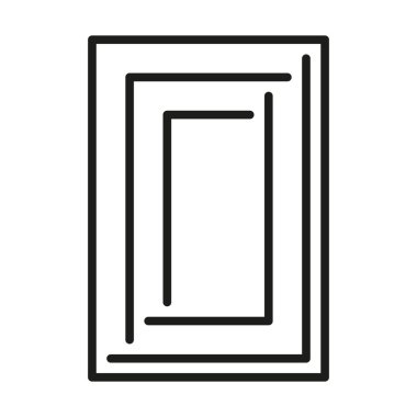 Eşmerkezli çerçeve simgesi. Soyut katmanlı şekiller. Vektör tasarımı. Minimum geometrik sembol. EPS 10.