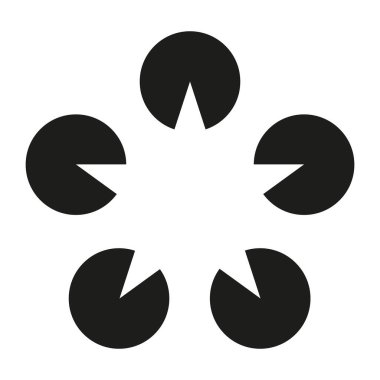 Geometrik daire simgesi. Soyut üçgen şekli. Minimalist vektör sembolü. Siyah, basit bir form. EPS 10.