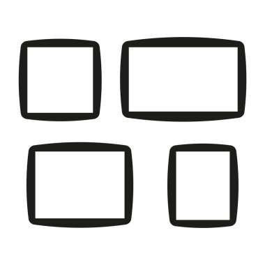 Geometrik dikdörtgen şekiller. Soyut siyah şekiller. Vektör asgari elementler. Cesur basit tasarım. EPS 10.