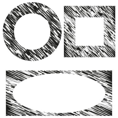 Yuvarlak şekiller yumurtadan çıkar. Soyut siyah desen. Vektör grafik taslak. Geometrik elementler. EPS 10.