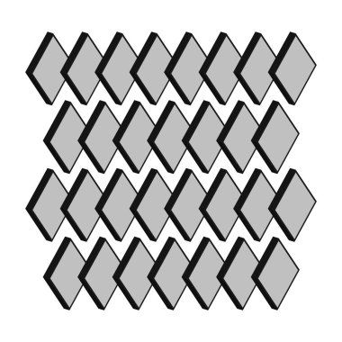 3 boyutlu elmas ikonu. Geometrik vektör şekilleri. Siyah ve gri eşkenar dörtgen. Tekrar eden düzen. EPS 10.