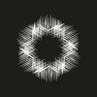 Altıgen yıldız. Hat düzeni. Siyah arka plan. Vektör çizimi. EPS 10.