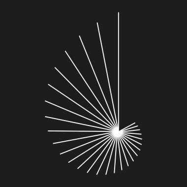 Soyut spiral ikon. Yayılan çizgi deseni. Kara vektör sanatı. Dinamik geometrik şekil. EPS 10.