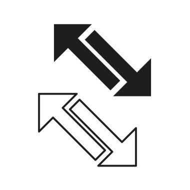 Ok simgesi. Yönsel vektör sembolü. İki ok şeklinde. Modern navigasyon grafiği. EPS 10.