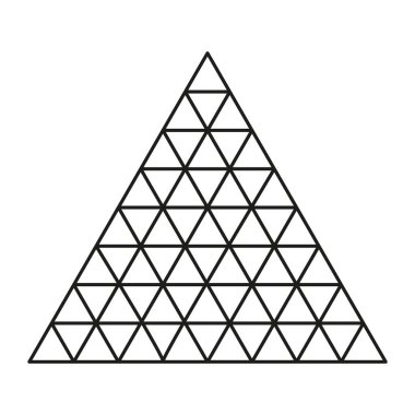 Geometrik üçgen ızgarası. Simetrik üçgen deseni. Siyah üçgen çizgili. Vektör üçgen şekil. EPS 10.