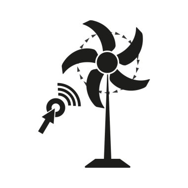 İmleci yelpaze. Dönen bıçaklar sembolü. Tıklanabilir kontrol simgesi. Kablosuz aksiyon tasarımı. EPS 10.