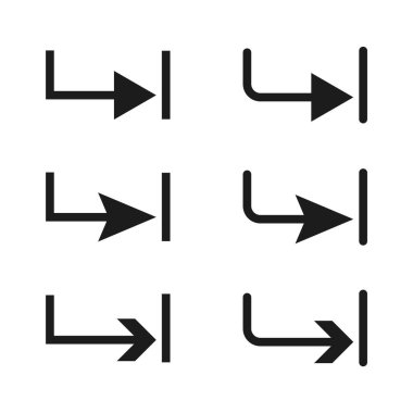 Ok simgeleri. Yön sembolleri. Seyrüsefer grafiği. Vektör çizimi. EPS 10.