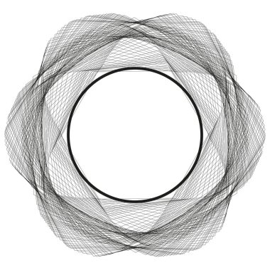 Soyut dairesel ağ. Geometrik vektör deseni. Siyah simetrik tasarım. Ağ sanatı. EPS 10