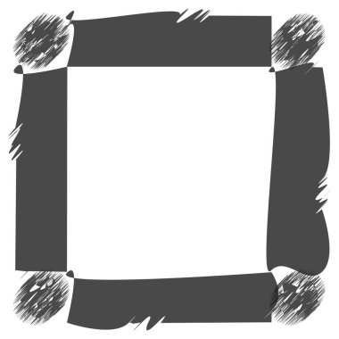 Soyut çerçeve köşeleri. Kara El sınır çizdi. Geometrik vektör çizgileri. Yaratıcı basit tasarım. EPS 10.