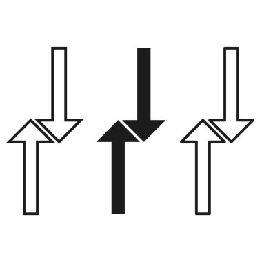 Ok sembolleri. Yukarı ve aşağı. Hareket grafiği. Vektör çizimi. EPS 10.