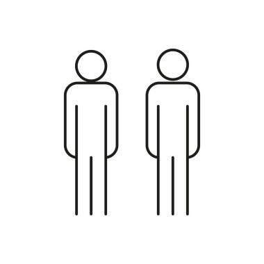 İnsanların simgesi. İnsan figürü sembolü. Basit bir insan taslağı. Minimalist kullanıcı şekli. EPS 10.