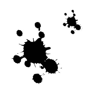 Mürekkep sıçrama simgesi. Soyut sıvı şekil. Sanatsal boya lekesi. Siyah sıçrama grafiği. EPS 10.