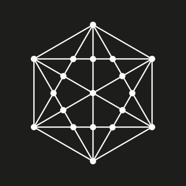 Geometrik ızgara simgesi. Karmaşık çokgen yapısı. Soyut ağ şekli. Vektör bağlantısı. EPS 10.