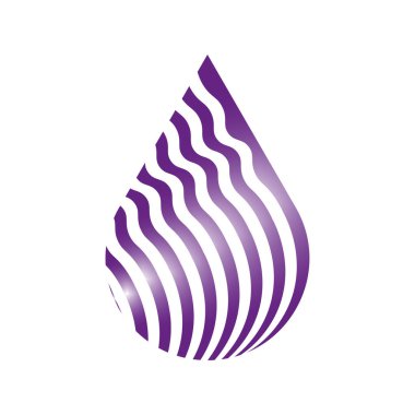 Mor damla ikonu. Dalgalı sıvı şekil. Kademeli sıvı tasarımı. Soyut parlak öğe. EPS 10.