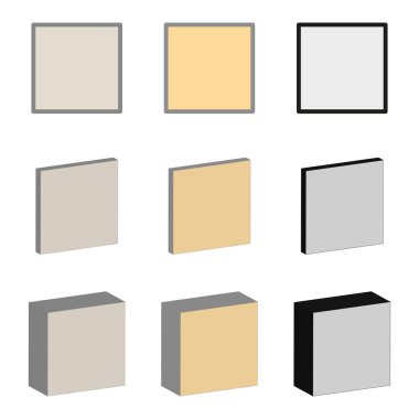 Isometric kare tasarımı. Geometrik blok elementleri. Üç boyutlu yapı. Modern soyut vektör. EPS 10.
