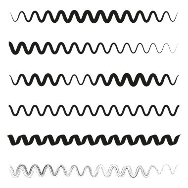 Dalgalı hat hazır. Siyah ve beyaz. Soyut dalgalar tekrarlanıyor. Dekoratif çizgili desen. EPS 10.