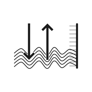 El sallama okları simgesi. Siyah dalga deseni. Ölçek vektörü. Bilimsel konsept çizimi. EPS 10.