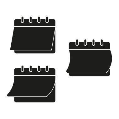 Takvim simgeleri. Sayfa çevirme vektörü. Tarih hatırlatma sembolü. Tam zamanında illüstrasyon. EPS 10.