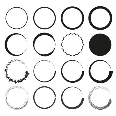 Dairesel çerçeve simgesi. Asgari sınır unsuru. Geometrik halka şekli. Soyut grafik tasarımı. EPS 10.