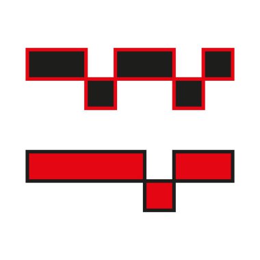 Pikselleştirilmiş şekil simgesi. Dijital blok vektörü. Geometrik kare desen. Soyut tasarım öğesi. EPS 10.