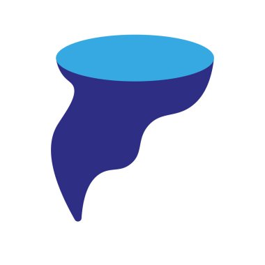 Mavi damla simgesi. Su elementi sembolü. Döndürme şekli. Beyaz arka plan detayı. EPS 10.