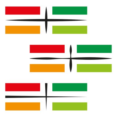 Renkli çizgili desen. Soyut geometrik bileşim. Siyah çizgiler kontrastı. EPS 10.
