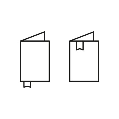 Kitap simgelerini aç. Soyut okuma sembolleri. Minimalist edebiyat konsepti. Siyah dış hat vektörü. EPS 10.