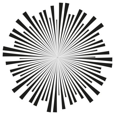 Dairesel patlama etkisi. Soyut patlama ışınları. Radyal hız çizgileri. Yüksek enerjili güneş patlaması. EPS 10.