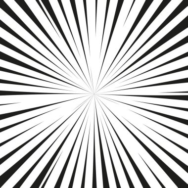 Siyah radyal patlama. Soyut hız çizgileri. Dinamik patlama düzeni. Vektör arkaplanı. EPS 10.