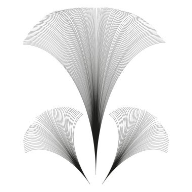 Siyah yelpaze deseni. Doğrusal patlama tasarımı. Geometrik şekil sembolü. Vektör soyut illüstrasyon. EPS 10.