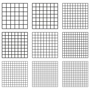 Kare çizelgesi. Vektör yapısal desen. Siyah geometrik şekil. Minimalist hücre biçimi. EPS 10.