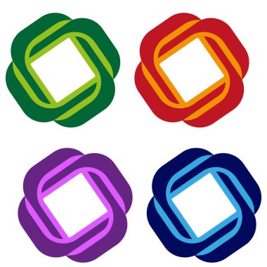 Kırmızı katmanlı desen. Mor mavi çizgiler. Yeşil turuncu gözlükler. Vektör çizimi. EPS 10.